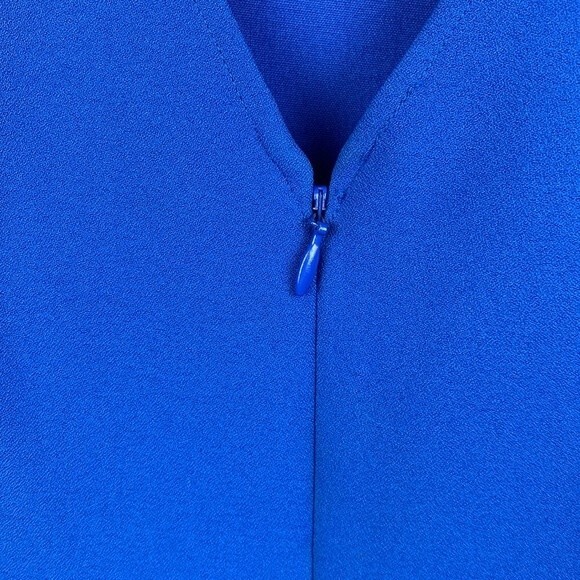 J Crew Blue Sleeveless Fit & Flair Scallop Hem Dress 0 - Picture 5 of 7